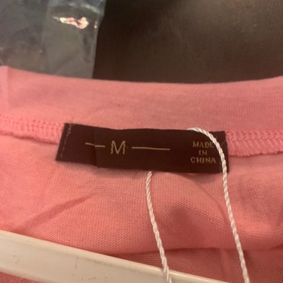 Lainab Women's Pink V-Neck Short Sleeve Rayon/Polyester T-shirt Medium NWT - Picture 5 of 7